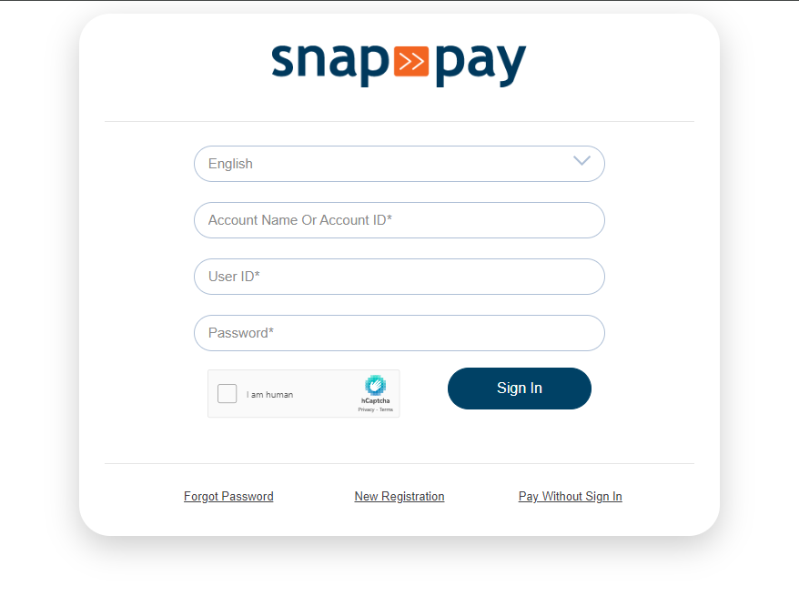 screen shot of snap pay page linked above